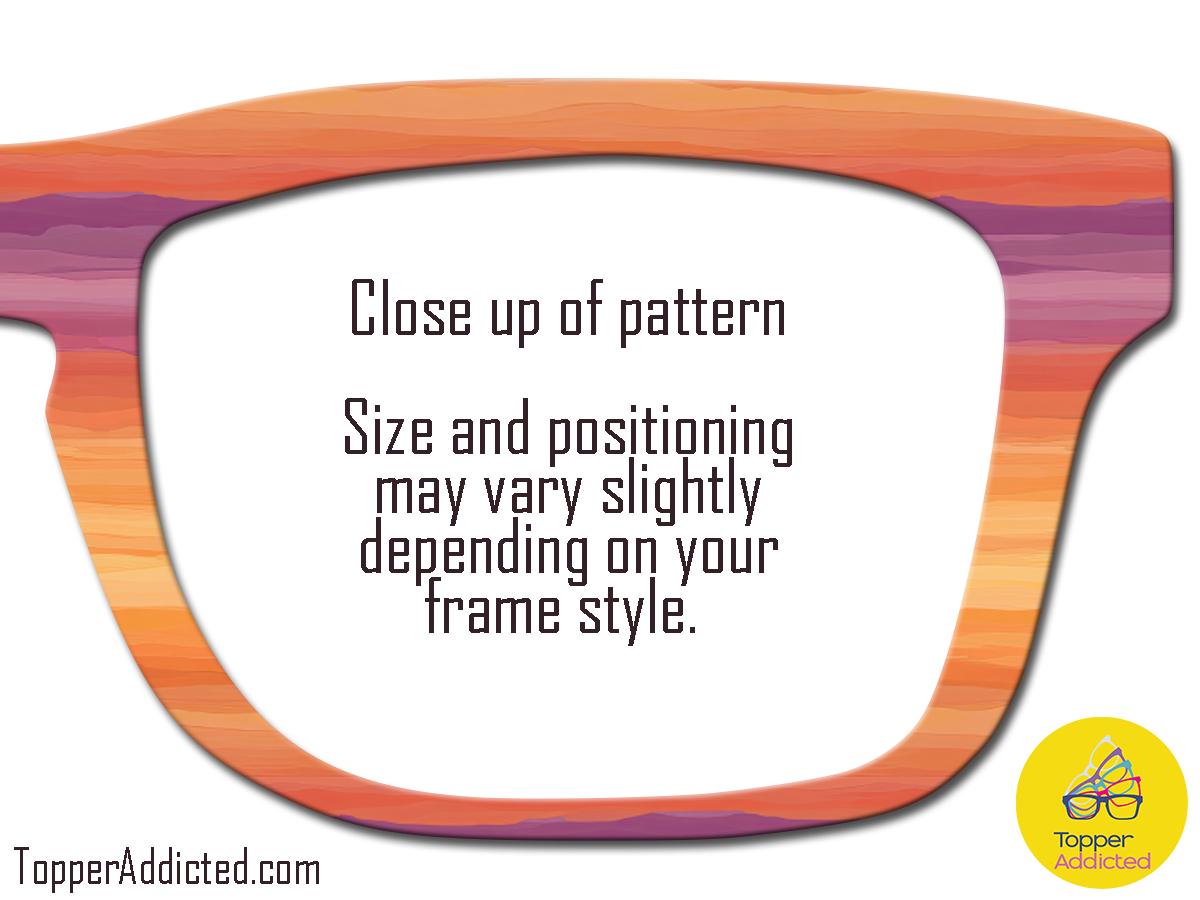 Desert Sunrise metal magnetic glasses topper compatible with all Pair Eyewear frame styles in a bold sunrise inspired design