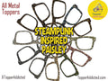 Steampunk glasses toppers for Pair Eyewear in paisley patterns with magnetic metal fronts and custom Victorian steampunk accessories