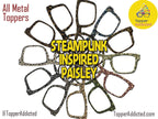 Steampunk glasses toppers for Pair Eyewear in paisley patterns with magnetic metal fronts and custom Victorian steampunk accessories