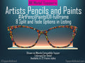 Artists Pencils and Paints metal toppers for Pair Eyewear art teacher school supplies colorful full frame split fade options Back to school