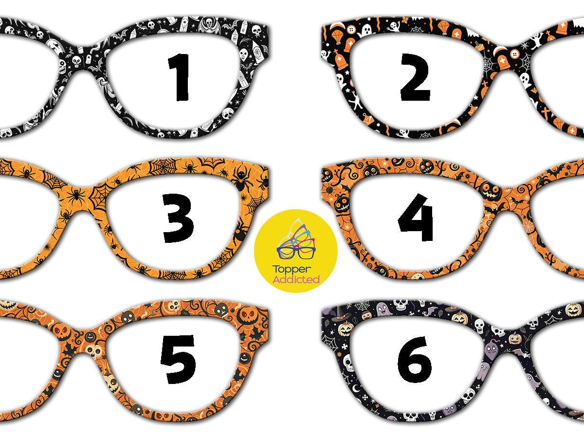 Halloween Collection 2 - 12 Spooky fun styles to set your Pair Eyewear toppers apart Fully customizable just for you with FAST fulfillment