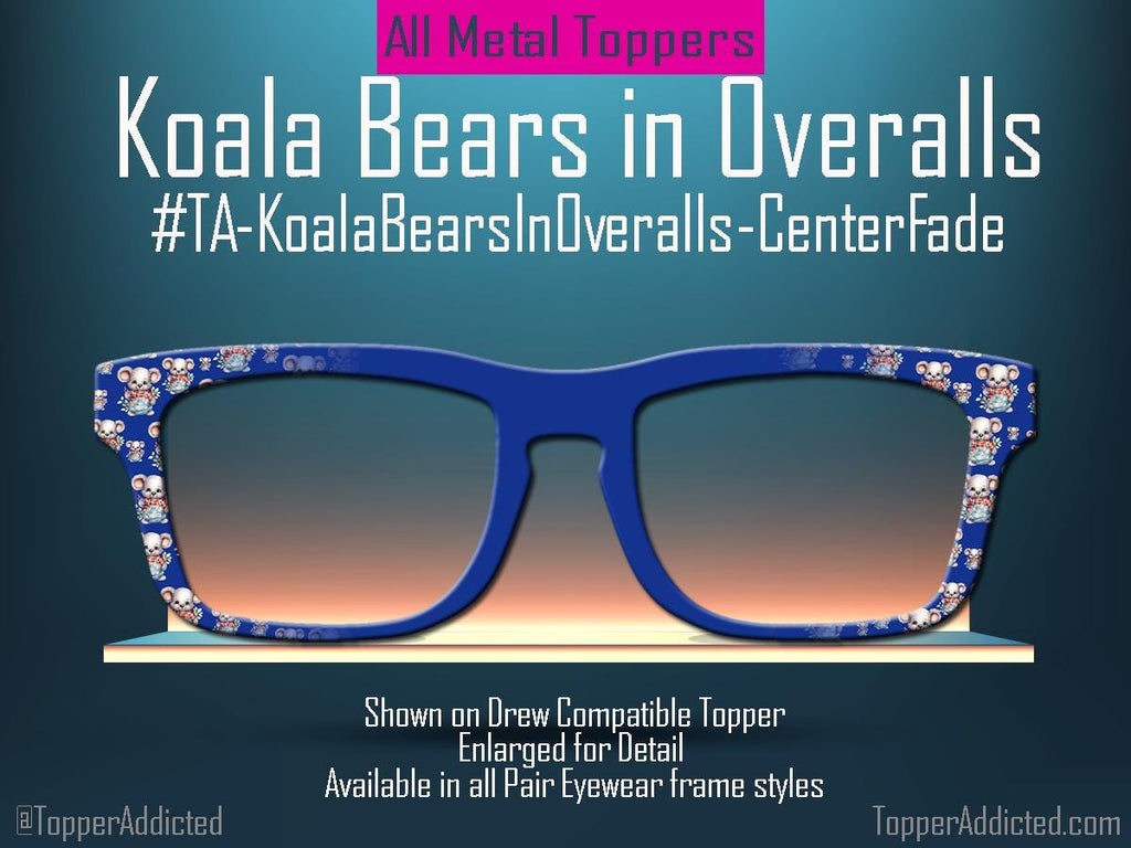 Koala Bears in Overalls toppers for Pair Eyewear metal magnetic toppers cute animal glasses topper compatible with all Pair Frame Styles