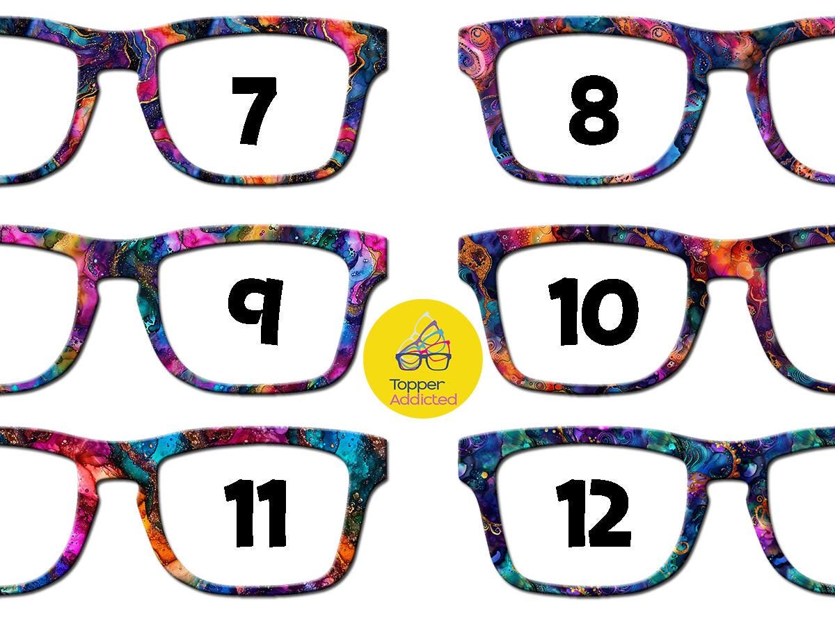 Alcohol Ink Paisley Toppers for Pair Eyewear Custom Magnetic Metal Glasses Fronts Artistic Swirl Designs for Bold Eyeglass Style