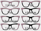 Floral Sugar Skulls Toppers for Pair Eyewear Custom Magnetic Metal Glasses Fronts with 8 Fade and Split Styles Día de los Muertos Vibe