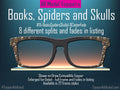 Books, Spiders and Skulls Metal Magnetic Topper for Pair Eyewear Glasses – Dark Academia Halloween Glasses Accessory for Readers Gothic Lit