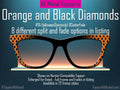 Orange and Black Diamonds Metal Magnetic Topper for Pair Eyewear Glasses – Halloween Glasses Topper with Vintage Diamond Pattern
