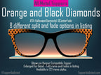 Orange and Black Diamonds Metal Magnetic Topper for Pair Eyewear Glasses – Halloween Glasses Topper with Vintage Diamond Pattern