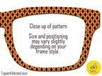 Orange and Black Diamonds Metal Magnetic Topper for Pair Eyewear Glasses – Halloween Glasses Topper with Vintage Diamond Pattern
