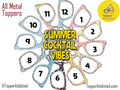 Summer Cocktails Metal Magnetic Topper for Pair Eyewear Glasses – Colorful Drink Pattern Vacation Glasses Fronts – 12 Style Options