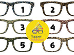 Steampunk glasses toppers for Pair Eyewear in paisley patterns with magnetic metal fronts and custom Victorian steampunk accessories