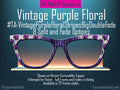 Vintage purple floral glasses toppers for Pair Eyewear with striped fade and split options in all metal magnetic custom frame toppers
