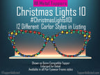 Christmas Lights magnetic toppers for Pair Eyewear holiday glasses accessories festive frame toppers in metal fast shipping for the Holiday