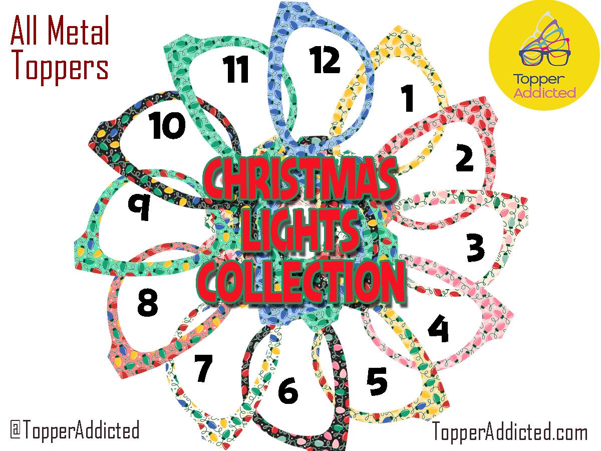 Christmas Lights magnetic toppers for Pair Eyewear holiday glasses accessories festive frame toppers in metal fast shipping for the Holiday