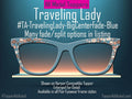 Traveling Lady Luggage Print Pair Eyewear Toppers Magnetic Glasses Covers Metal Toppers Split Fade Options - Fast shipping from USA