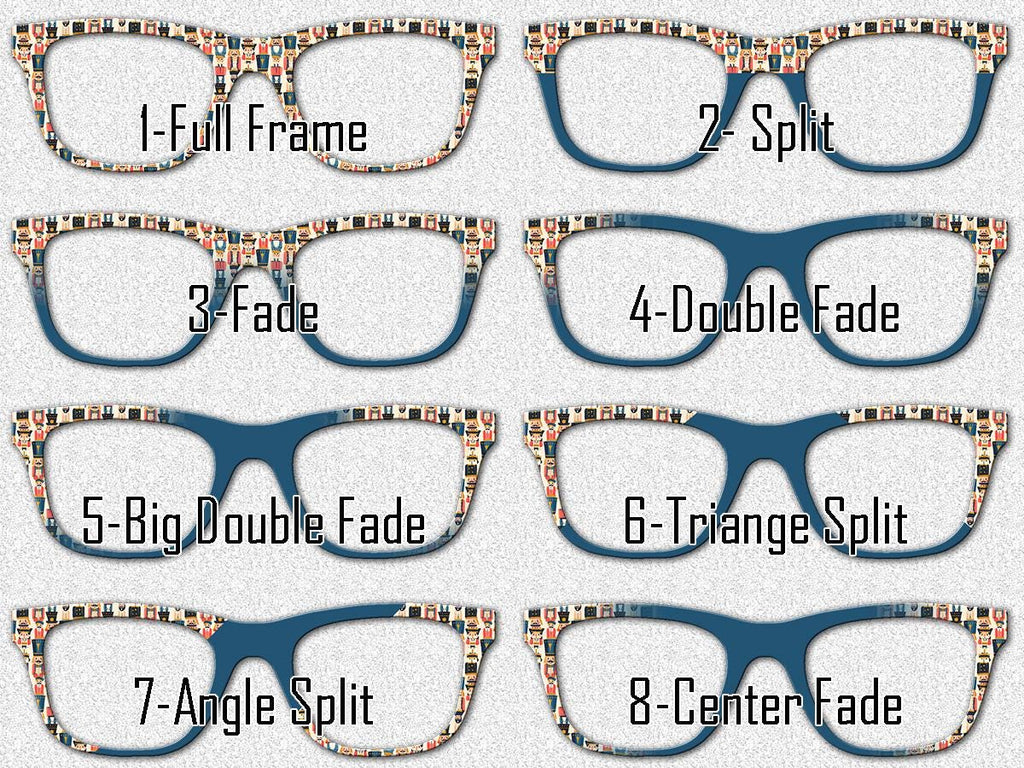 Christmas Nutcracker Pair Eyewear Toppers Holiday Frames Magnetic Metal 8 Split Fade Options Topper Addicted Shipped FAST from Texas USA