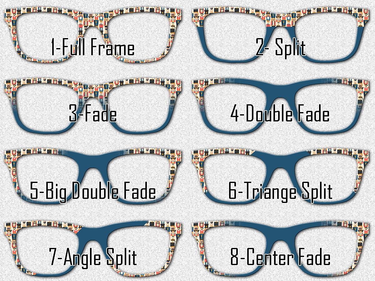Christmas Nutcracker Pair Eyewear Toppers Holiday Frames Magnetic Metal 8 Split Fade Options Topper Addicted Shipped FAST from Texas USA