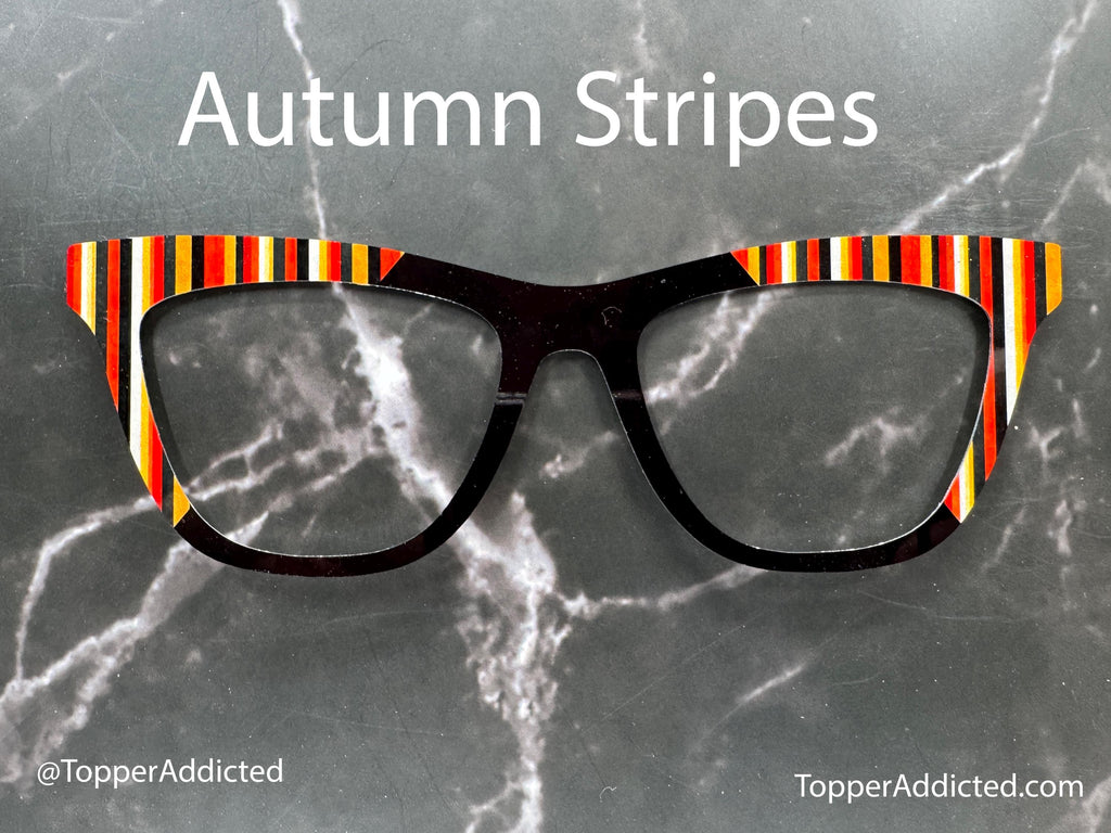 Autumn Stripes Metal Magnetic Topper for Pair Eyewear Glasses – Fall Color Glasses Accessory for men & women with Seasonal Style. Ships Fast