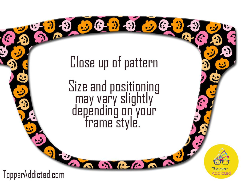 Boo-tiful Pumpkins Halloween Magnetic Topper for Pair Eyewear Compatible Frames | Colorful Jack O Lantern Pattern with Split and Fade Option