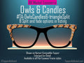 Owls & Candles Halloween Glasses Toppers, Metal Magnetic Pair Eyewear Accessories, Spooky Tree Pattern, Splits and Fades - Fast Shipping