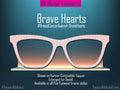 Brave Hearts Breast Cancer Awareness Pink Ribbon Topper | Pair Eyewear Magnetic Metal Toppers | Support, Hope & Love Toppers for Awareness