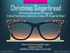 Christmas Gingerbread Pair Eyewear Toppers – Holiday Metal Magnetic Pair Toppers – Gingerbread Man Cookie Candy Cane Xmas Pattern