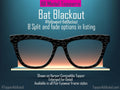 Black background and gray bats make these toppers for pair, eyewear, and more subtle look for Halloween.