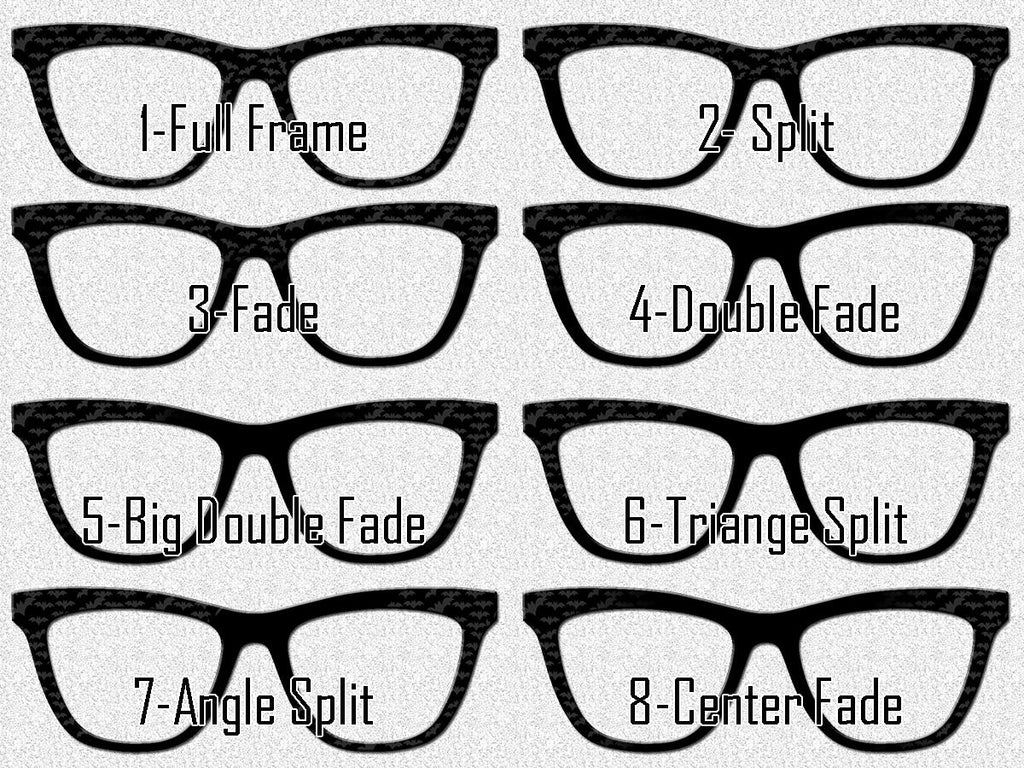 Bat Blackout Halloween Magnetic Topper for Pair Eyewear Compatible Frames | Black Bat Pattern with Split and Fade Options