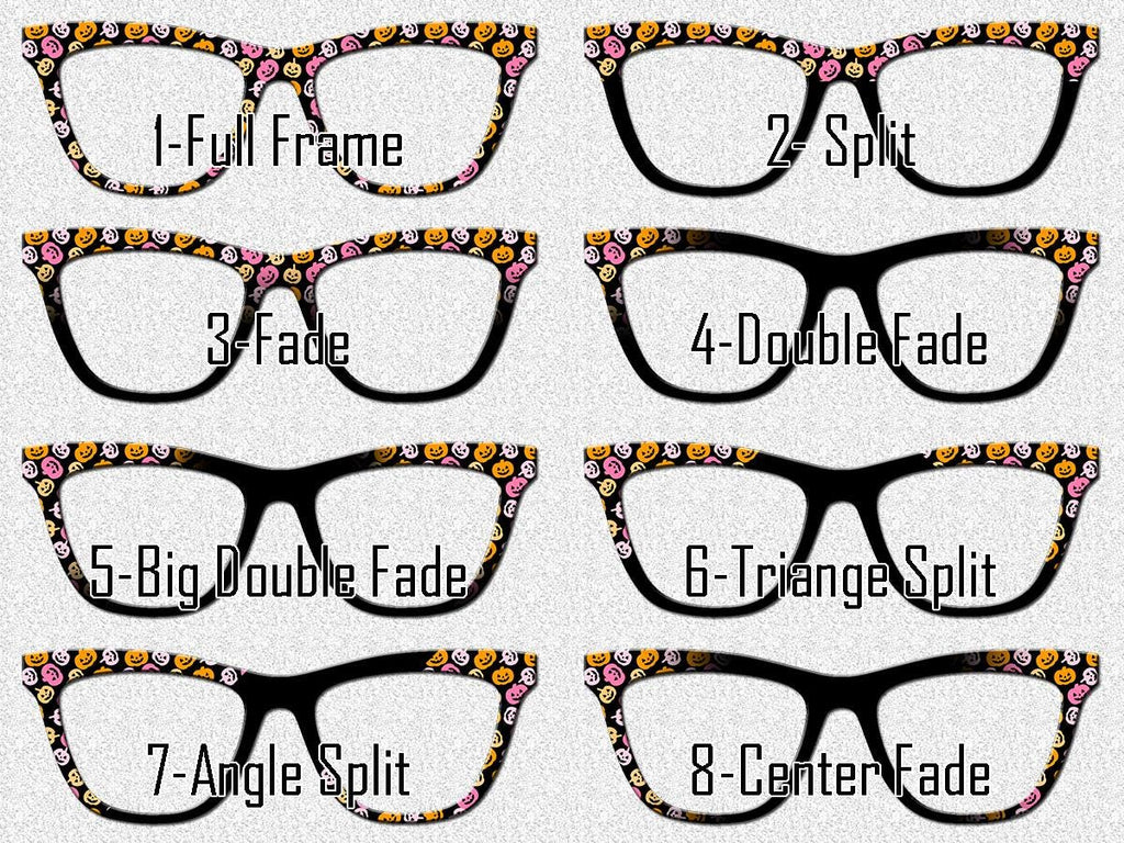 Boo-tiful Pumpkins Halloween Magnetic Topper for Pair Eyewear Compatible Frames | Colorful Jack O Lantern Pattern with Split and Fade Option