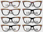 Boo-tiful Pumpkins Halloween Magnetic Topper for Pair Eyewear Compatible Frames | Colorful Jack O Lantern Pattern with Split and Fade Option