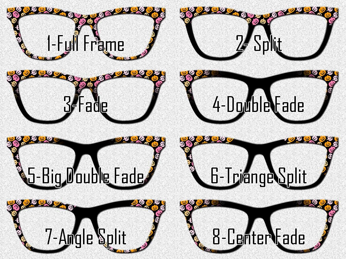 Boo-tiful Pumpkins Halloween Magnetic Topper for Pair Eyewear Compatible Frames | Colorful Jack O Lantern Pattern with Split and Fade Option