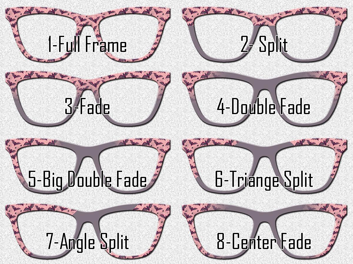 Bubblegum Bats Halloween Magnetic Topper for Pair Eyewear Compatible Frames | Pink Bat Pattern with Split and Fade Options - fast shipping