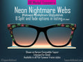 Neon Nightmare Webs Pair Toppers | Colorful Spiderweb Toppers for Pair Eyewear Magnetic Frames Lightweight Metal Topper Frames Fast Shipping