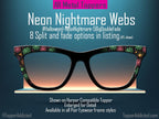 Neon Nightmare Webs Pair Toppers | Colorful Spiderweb Toppers for Pair Eyewear Magnetic Frames Lightweight Metal Topper Frames Fast Shipping