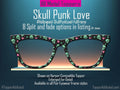 Skull Punk Love Pair Toppers | Neon Skull and Heart Toppers for Pair Eyewear Magnetic Frames Lightweight Metal Topper Frames - Fast Shipping