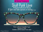 Skull Punk Love Pair Toppers | Neon Skull and Heart Toppers for Pair Eyewear Magnetic Frames Lightweight Metal Topper Frames - Fast Shipping