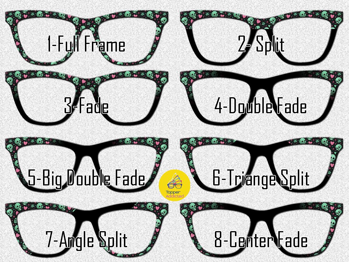 Skull Punk Love Pair Toppers | Neon Skull and Heart Toppers for Pair Eyewear Magnetic Frames Lightweight Metal Topper Frames - Fast Shipping