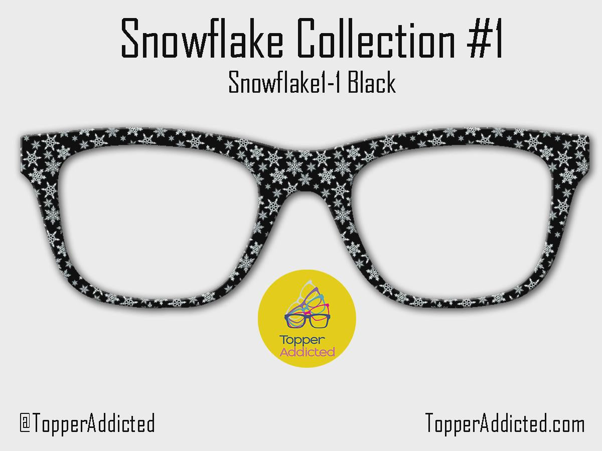 Snowflakes Collection 1 metal magnetic toppers for Pair Eyewear • Christmas winter holiday snowflake toppers • split fade options available