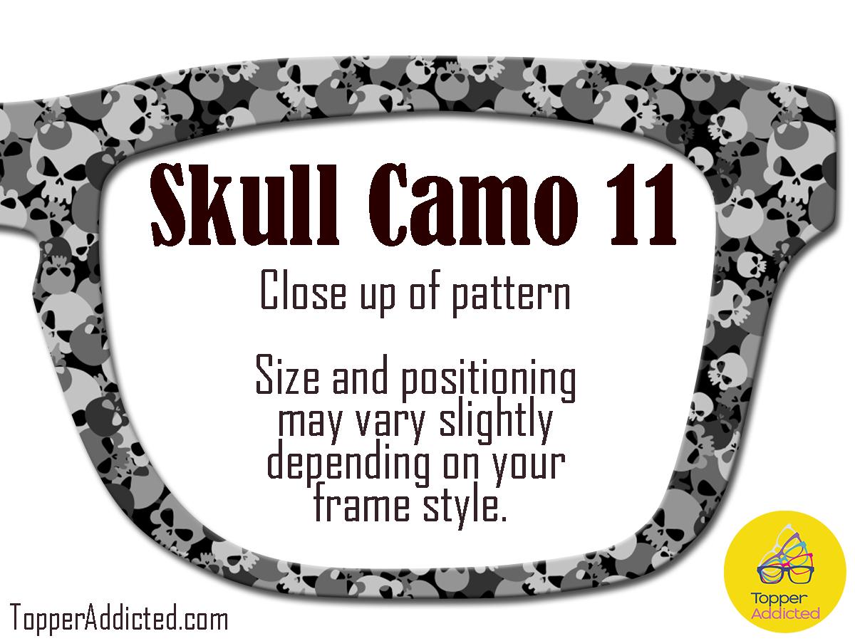 Metal Toppers with Skull Camouflage Pattern – Customizable with Splits & Fades Camo Skulls are unique and fun sublimated metal toppers