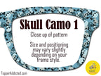 Metal Toppers with Skull Camouflage Pattern – Customizable with Splits & Fades Camo Skulls are unique and fun sublimated metal toppers