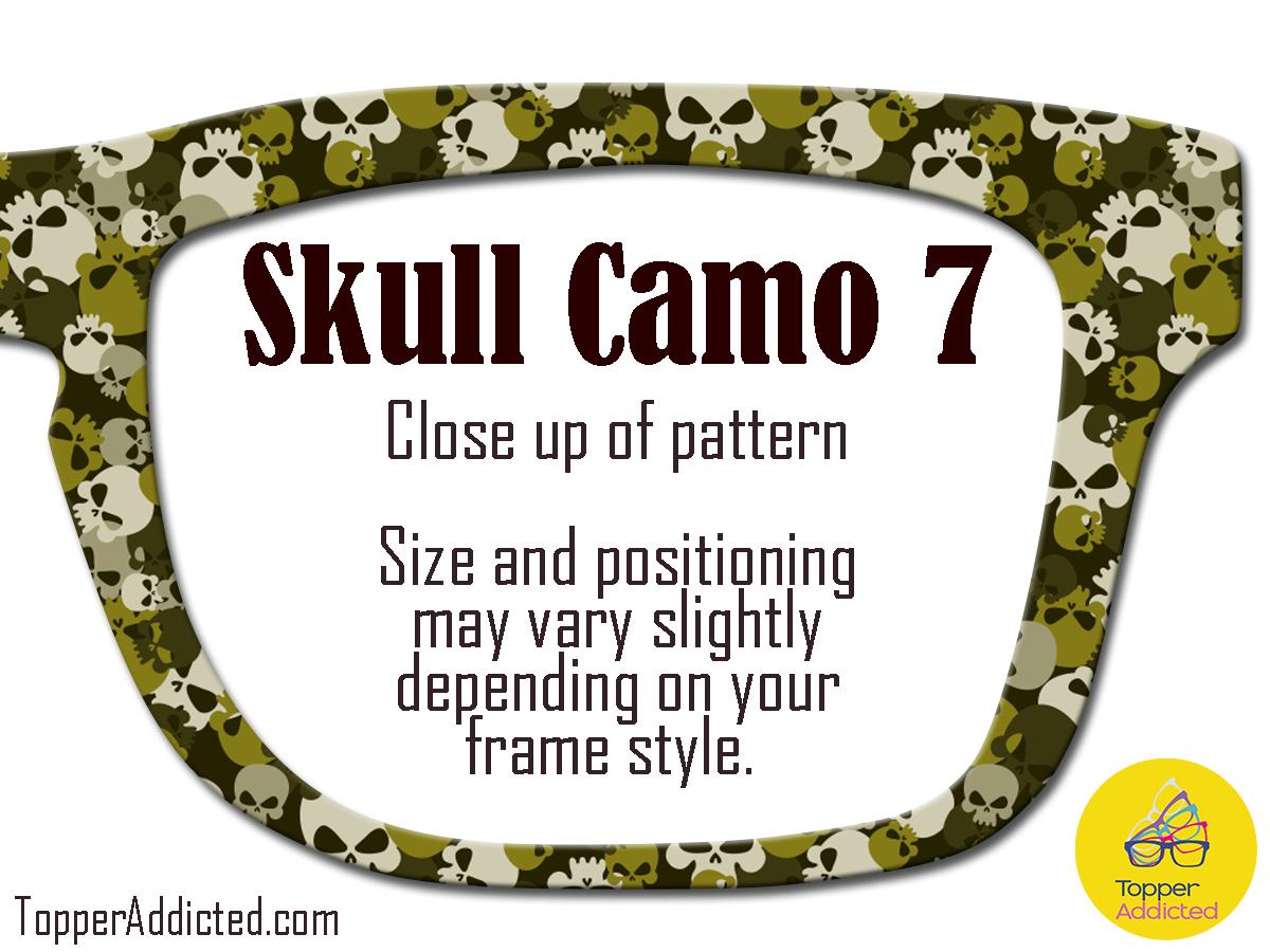 Metal Toppers with Skull Camouflage Pattern – Customizable with Splits & Fades Camo Skulls are unique and fun sublimated metal toppers