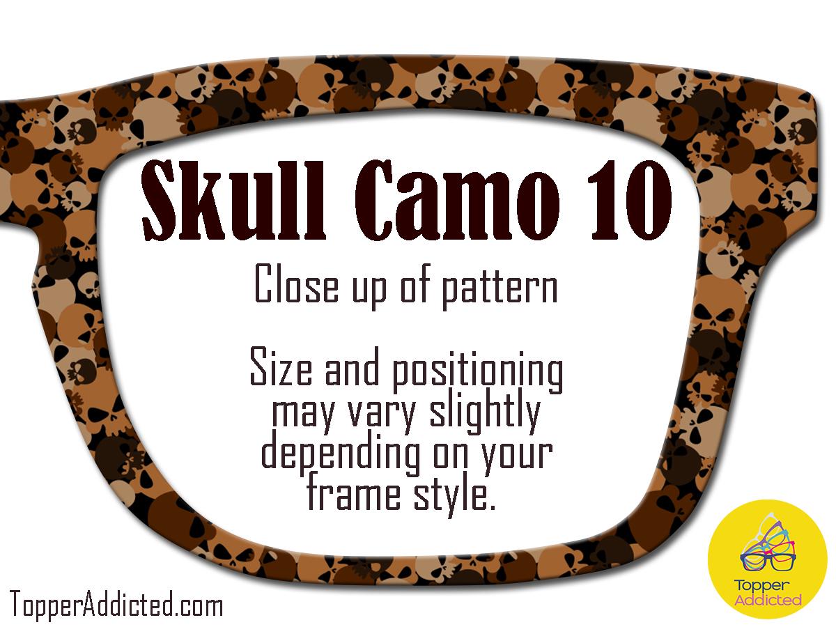 Metal Toppers with Skull Camouflage Pattern – Customizable with Splits & Fades Camo Skulls are unique and fun sublimated metal toppers