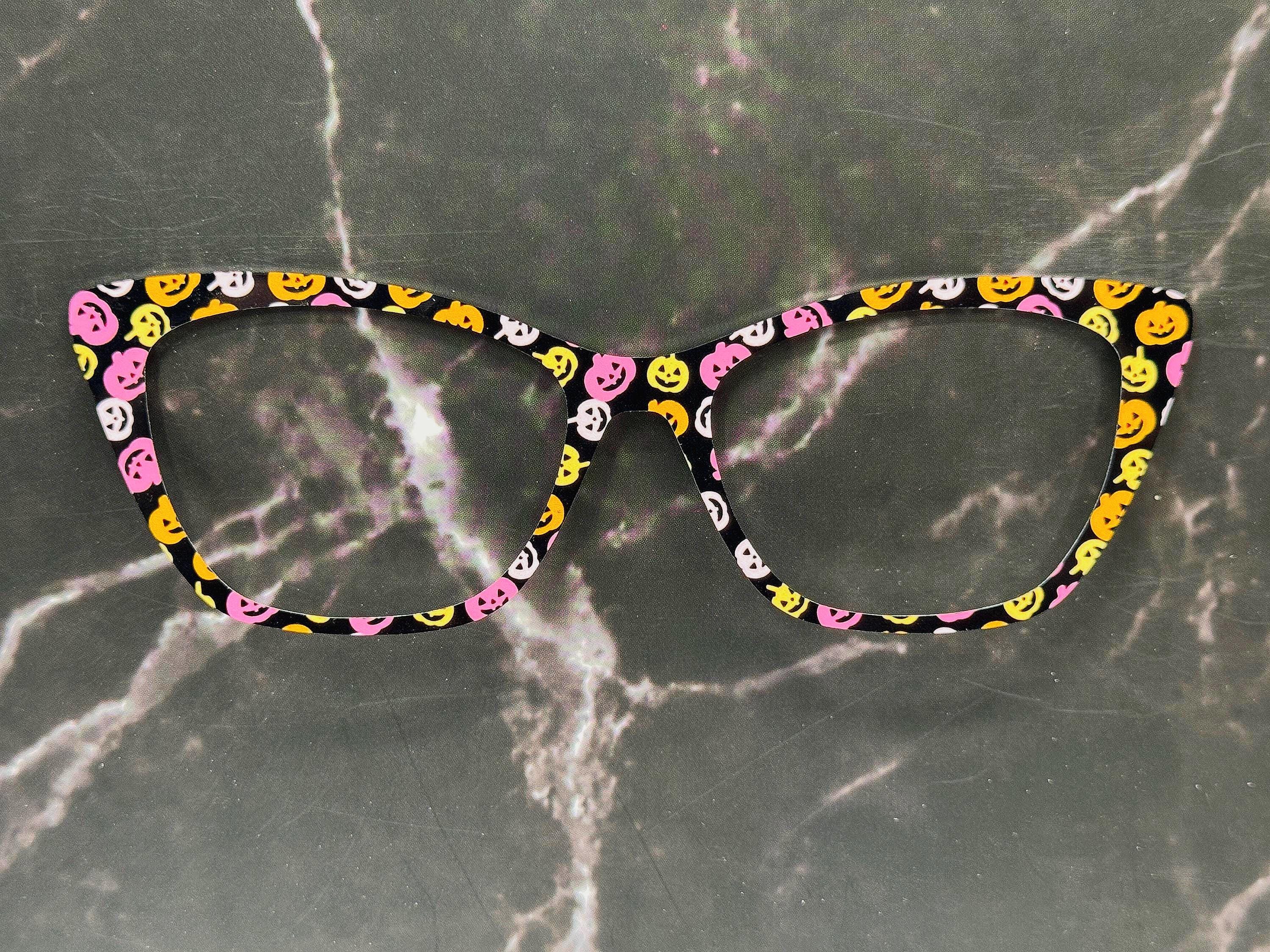 Boo-tiful Pumpkins Halloween Magnetic Topper for Pair Eyewear Compatible Frames | Colorful Jack O Lantern Pattern with Split and Fade Option