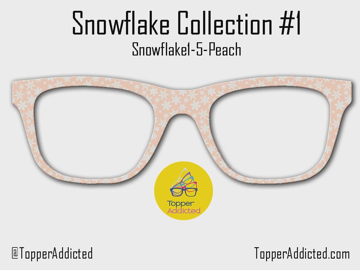 Snowflakes Collection 1 metal magnetic toppers for Pair Eyewear • Christmas winter holiday snowflake toppers • split fade options available