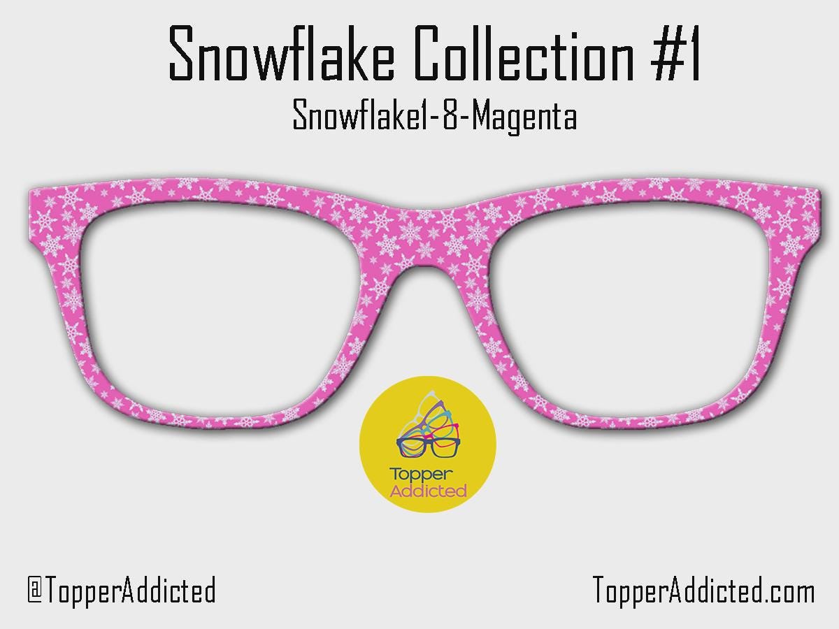 Snowflakes Collection 1 metal magnetic toppers for Pair Eyewear • Christmas winter holiday snowflake toppers • split fade options available