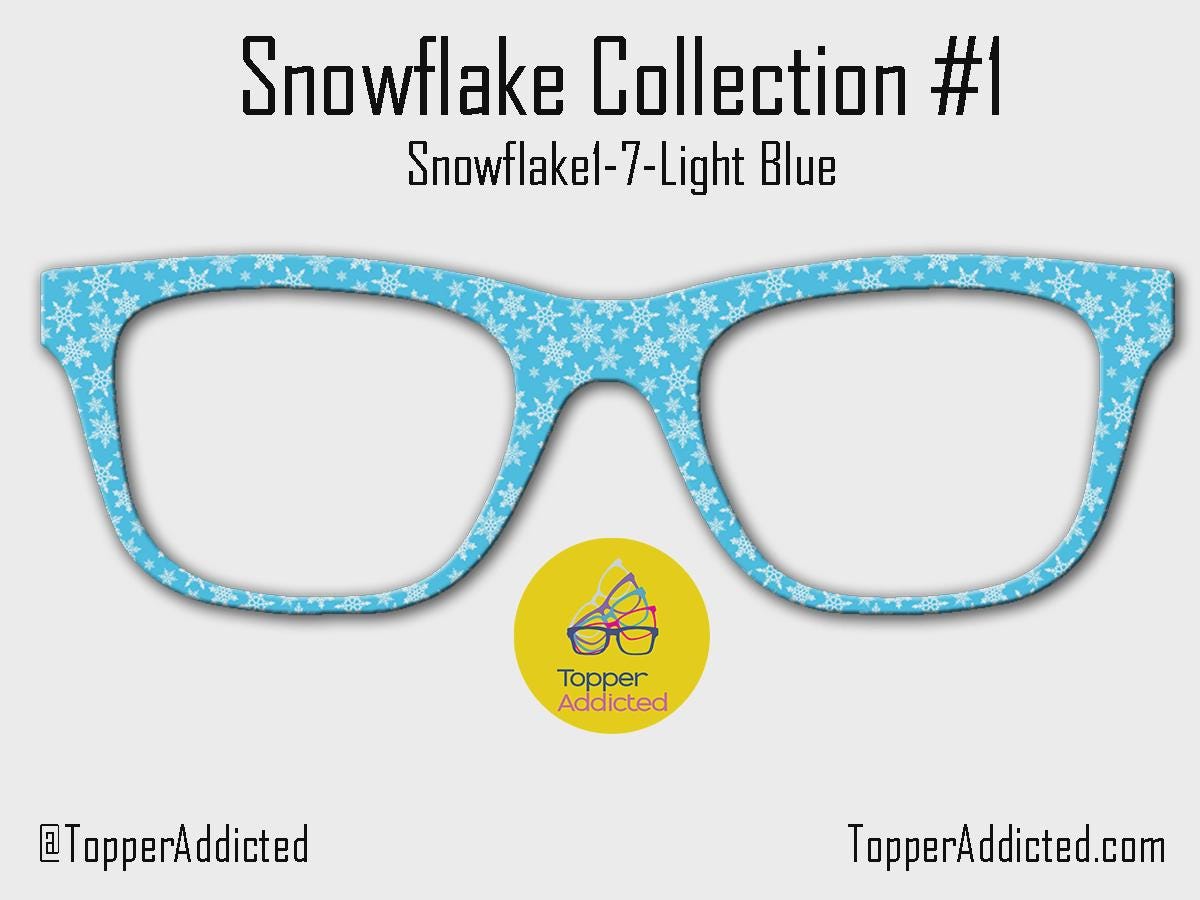 Snowflakes Collection 1 metal magnetic toppers for Pair Eyewear • Christmas winter holiday snowflake toppers • split fade options available