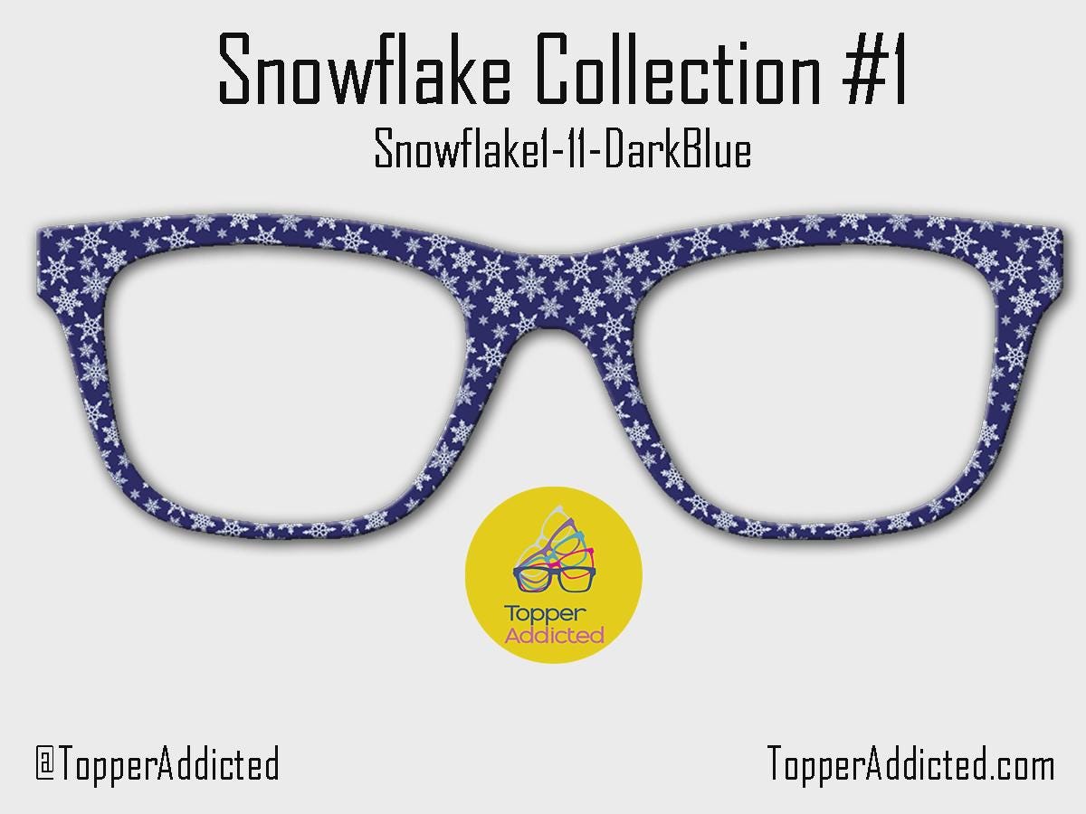 Snowflakes Collection 1 metal magnetic toppers for Pair Eyewear • Christmas winter holiday snowflake toppers • split fade options available