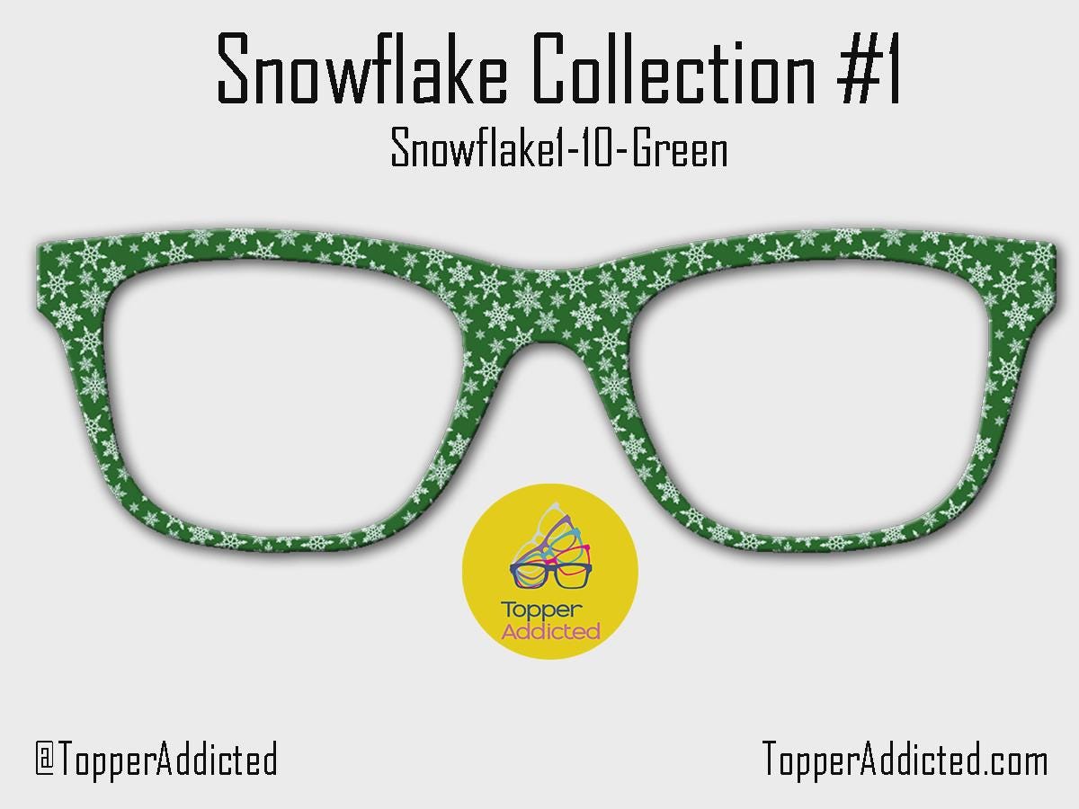 Snowflakes Collection 1 metal magnetic toppers for Pair Eyewear • Christmas winter holiday snowflake toppers • split fade options available