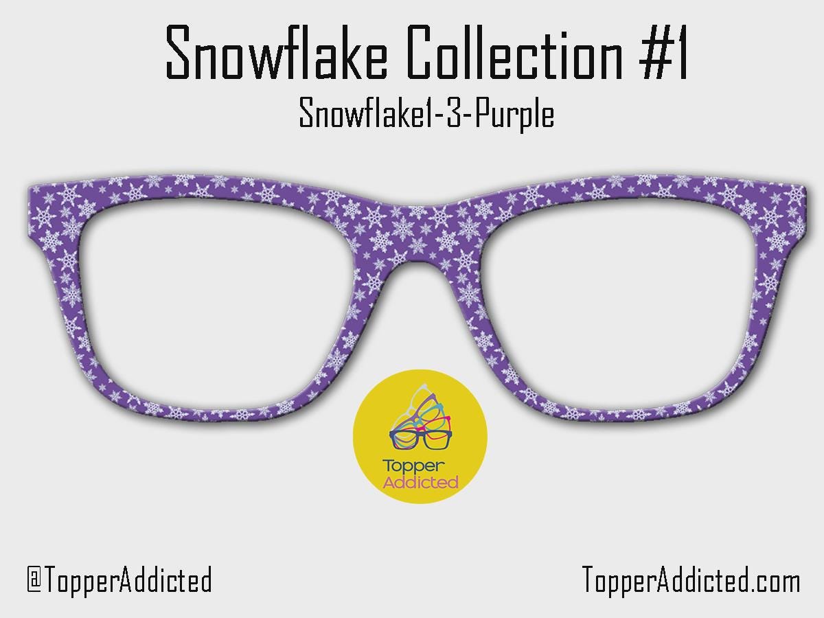Snowflakes Collection 1 metal magnetic toppers for Pair Eyewear • Christmas winter holiday snowflake toppers • split fade options available