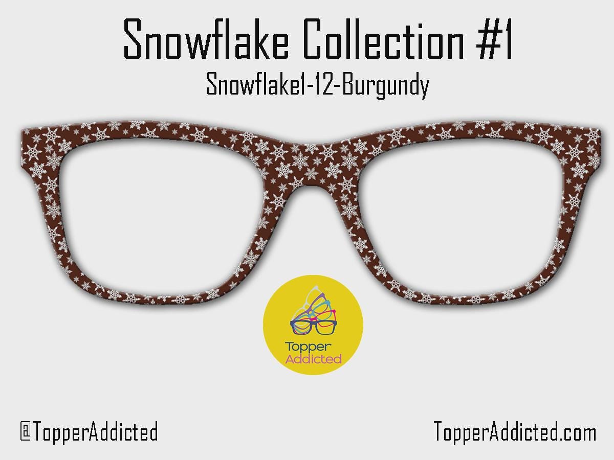 Snowflakes Collection 1 metal magnetic toppers for Pair Eyewear • Christmas winter holiday snowflake toppers • split fade options available