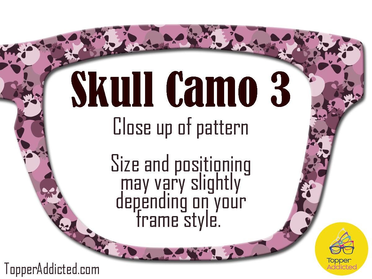 Metal Toppers with Skull Camouflage Pattern – Customizable with Splits & Fades Camo Skulls are unique and fun sublimated metal toppers